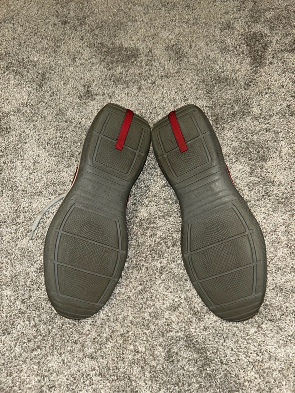 Prada Men’s Red and Gray Lace-Up Sneakers - Picture 4 of 4
